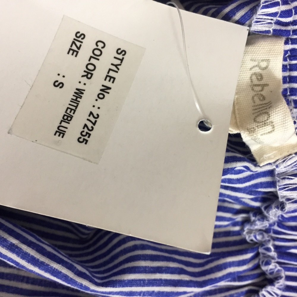Rebellion Striped Off Shoulder Bell Sleeve Top - Picture 4 of 5